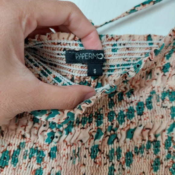 Papermoon Bell Sleeve Floral Boho Mini Dress Size Small - Picture 5 of 8